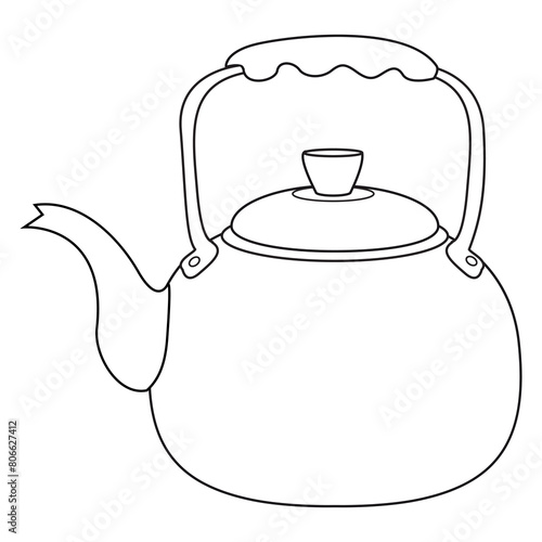 kettle outline vector illustration