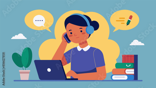 A student making phone calls to gather information and support for their appeal.. Vector illustration