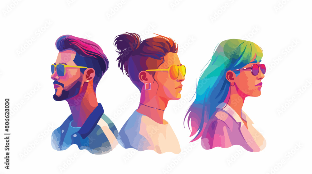 People Icon in trendy flamily Vector illustration. vector