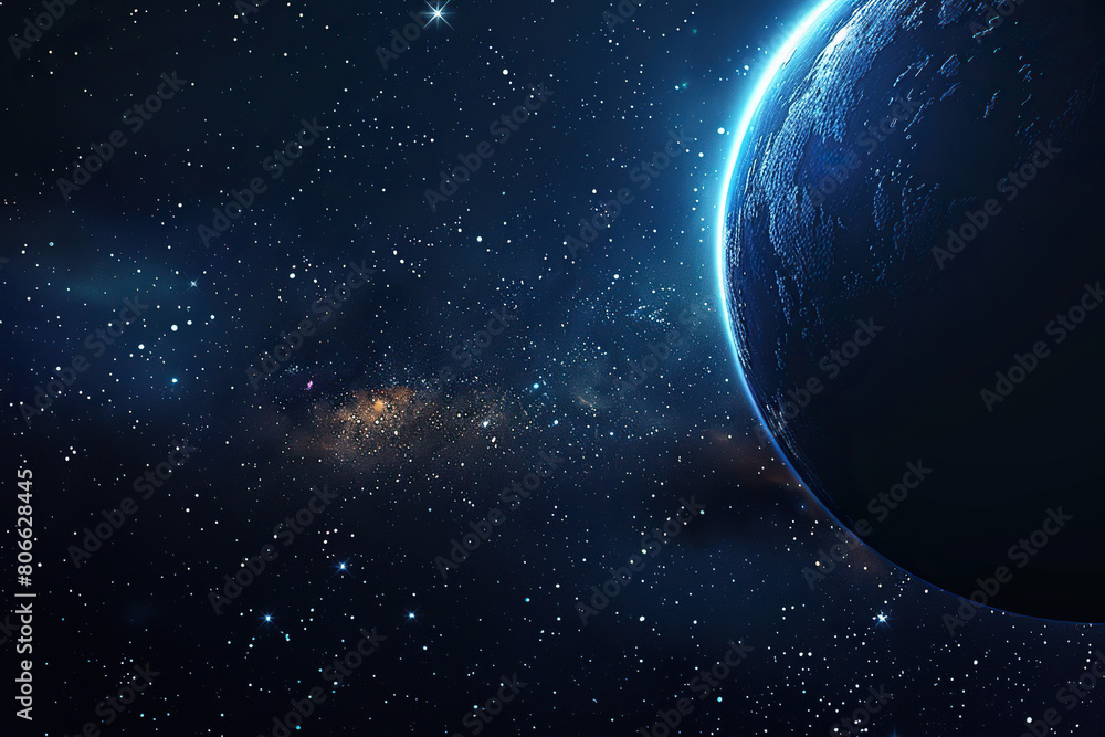 Fototapeta premium Generative ai on theme of beautiful starfall in sky, bright meteorites glow in atmosphere