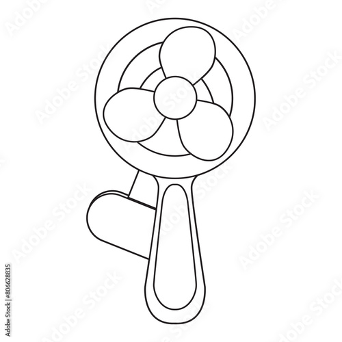 manual hand fan outline vector illustration