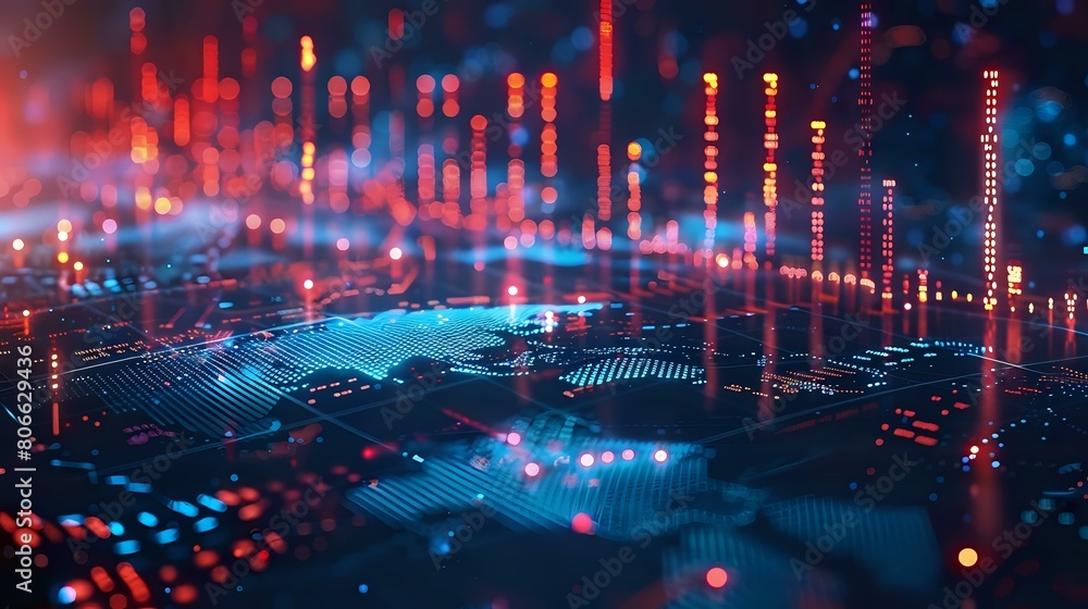 Fototapeta premium Cutting-Edge Data Visualization: Abstract Art for Technology and Finance