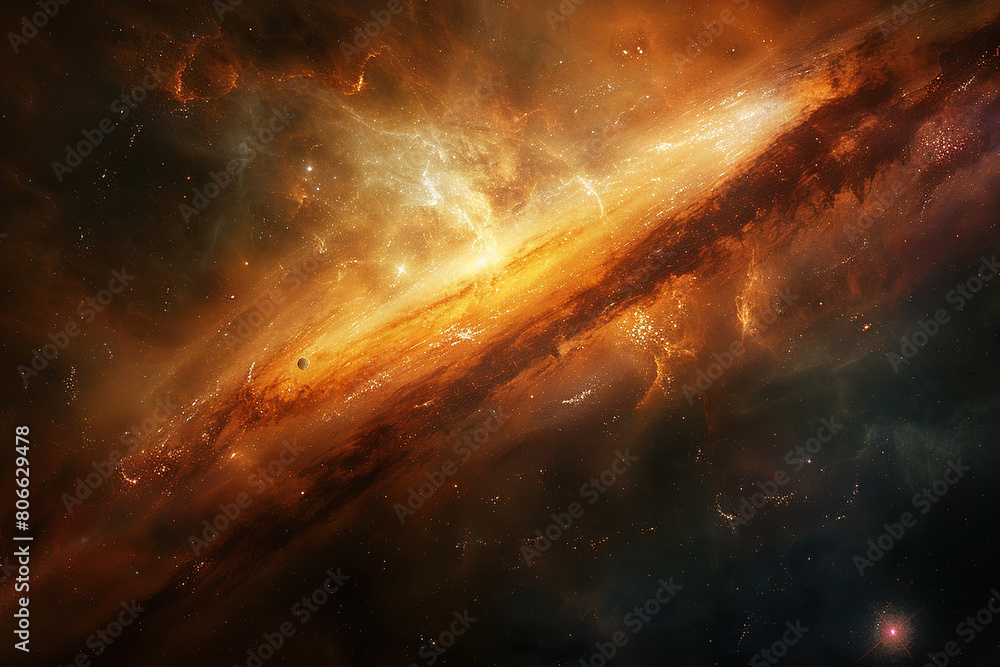 Generative ai on theme of parade of planets in solar system, bright stars glow in atmosphere Generative ai on theme of parade of planets in solar system, bright stars glow in atmosphere