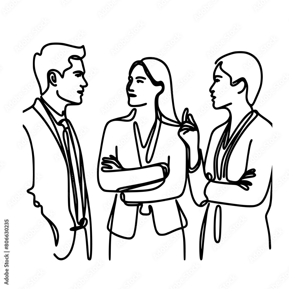 continuous line drawing of two coworkers talking continuous line drawing of two coworkers talking