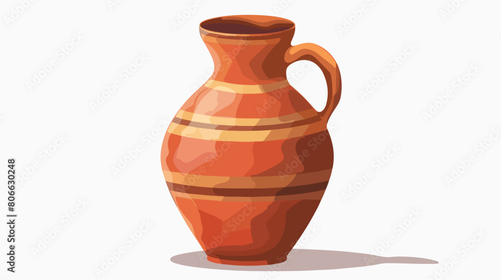 Pottery vase icon over white Vector illustration. vector