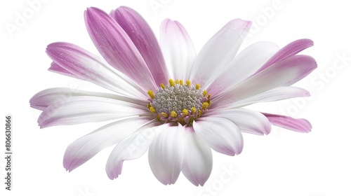 Beautiful white Daisy  Marguerite  with a little pink  isolated on white background  including clipping path beautiful bellis perennis flower isolated on white background Macro shot of white daisy  