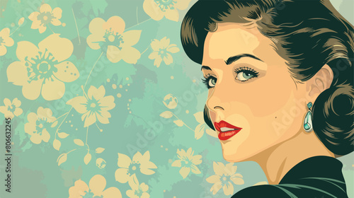 Retro Woman design over frame background vector illustration