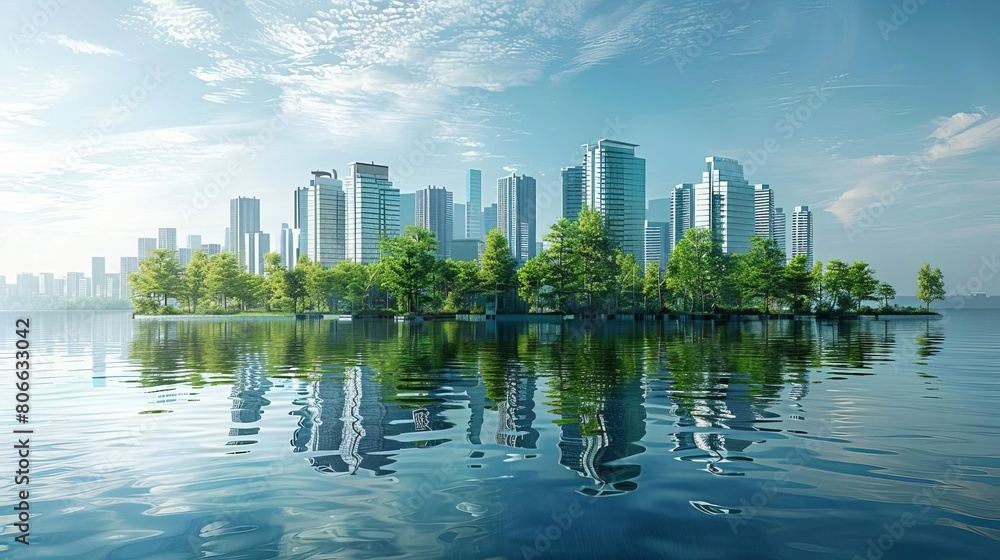 Obraz premium A deep dive into how ESG values influence disaster resilience planning in ecocities, ensuring that urban areas are prepared for environmental changes and challenges