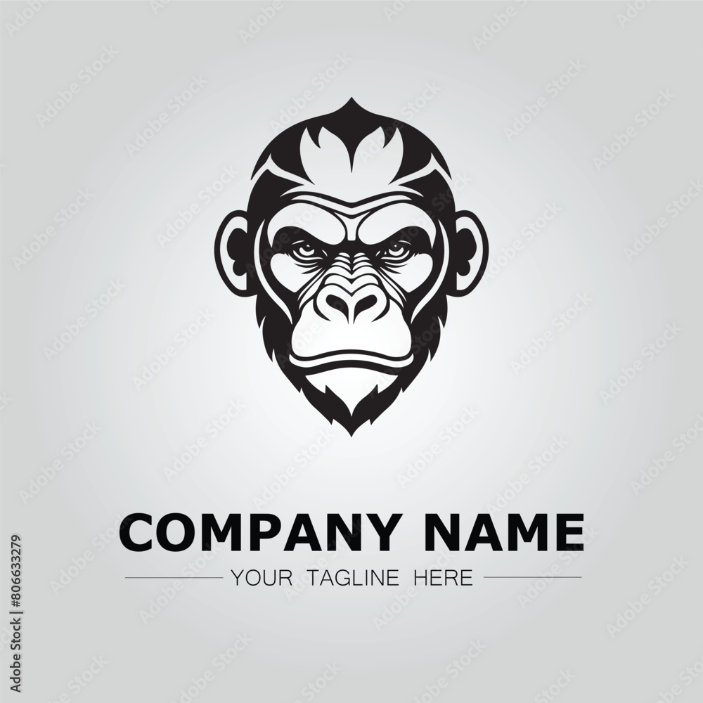 Gorilla symbol logo company vector image on the white background Gorilla symbol logo company vector image on the white background