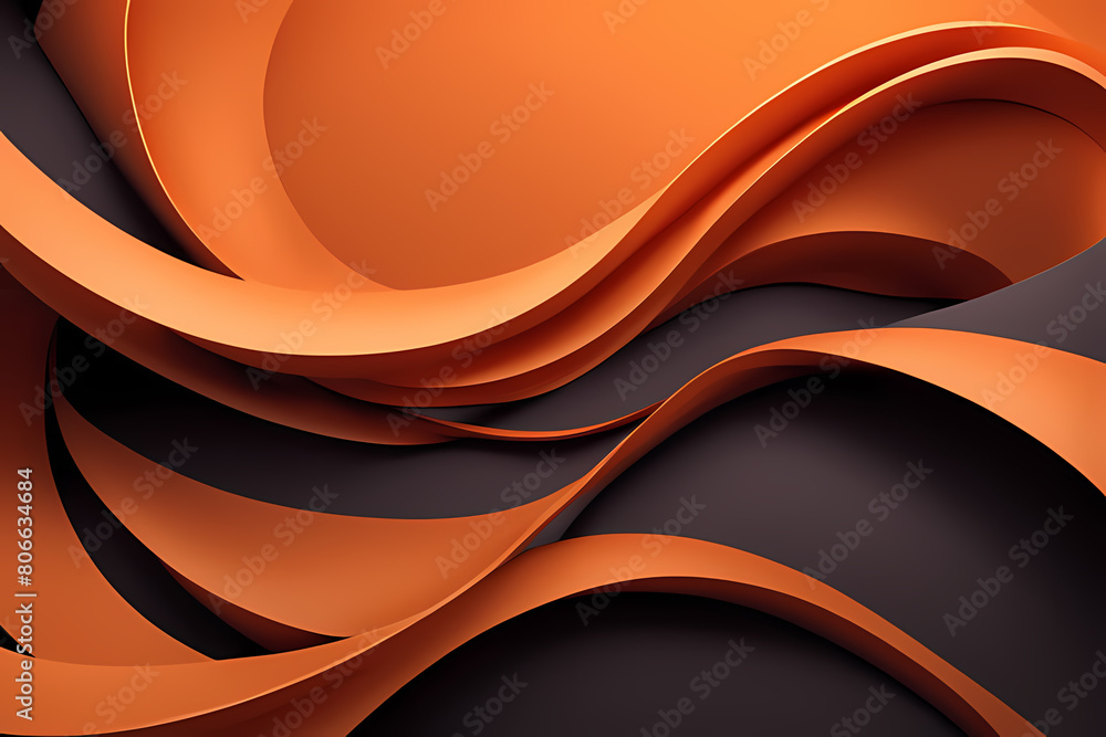 Obraz premium Light Orange Wave Background, Abstract geometric background with liquid shapes.