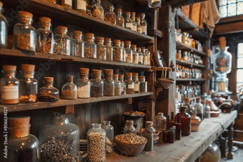 Wallpaper Mural apothecary workshop with shelves Torontodigital.ca