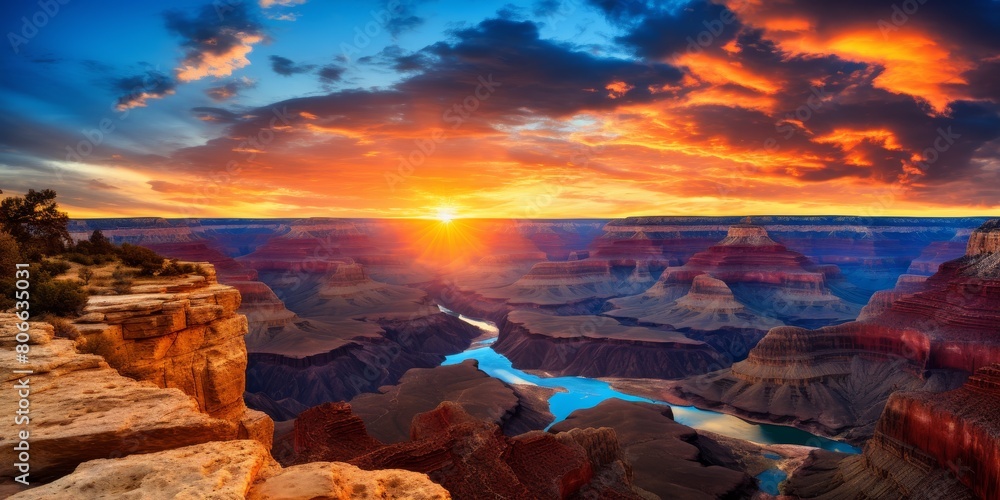 Breathtaking sunset over the grand canyon