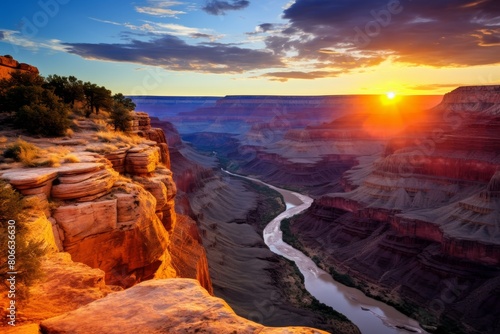 Breathtaking sunset over the grand canyon © Balaraw