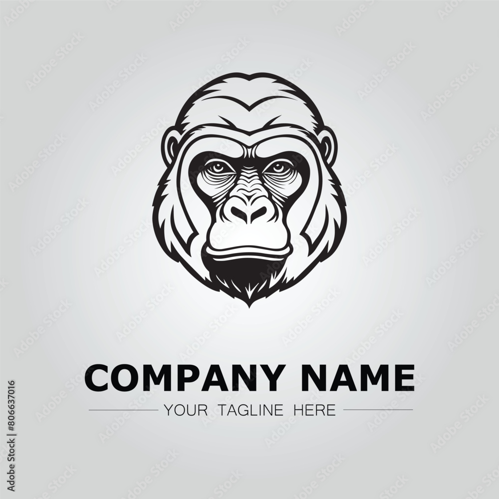 Gorilla symbol logo company vector image on the white background Gorilla symbol logo company vector image on the white background