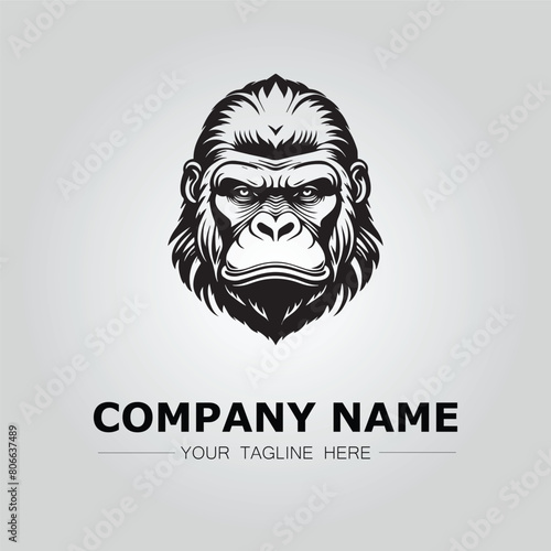 Gorilla symbol logo company vector image on the white background © Badi