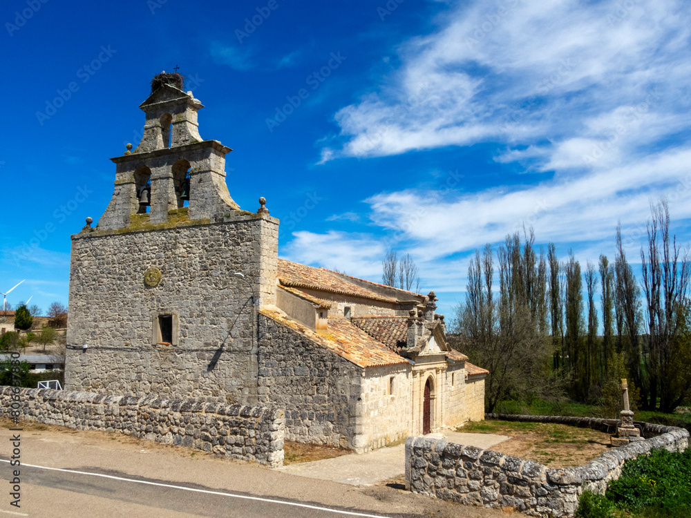 Church of San Pelayo from the 17th century. Barruelo del Valle, Valladolid, Spain.
