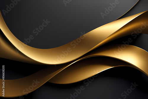 Gold Wave Background, Abstract geometric background with liquid shapes.