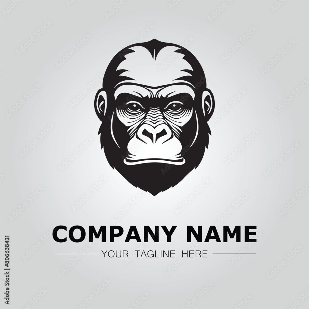 Gorilla symbol logo company vector image on the white background Gorilla symbol logo company vector image on the white background