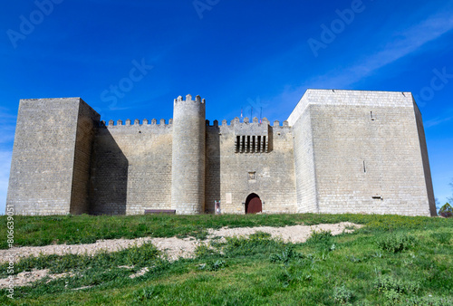 View of the powerful castle of Montealegre de Campos from the 13th century. Valladolid, Castile and Leon, Spain. photo