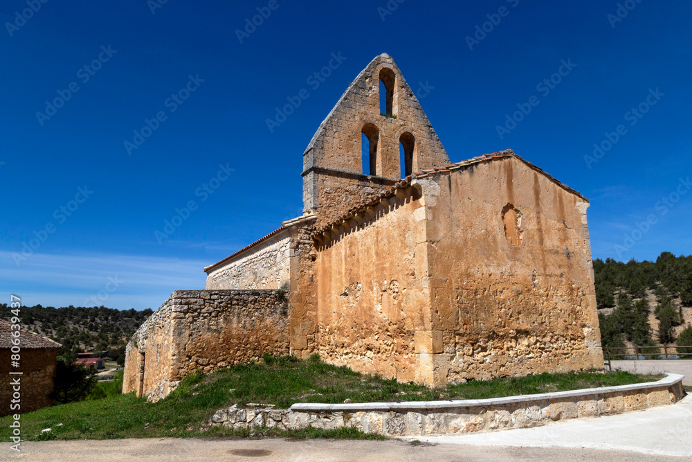 Romanesque hermitage of the Holy Martyrs. Castillejo de Robledo, Soria, Spain.