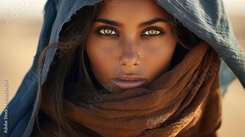 Mysterious woman with piercing eyes