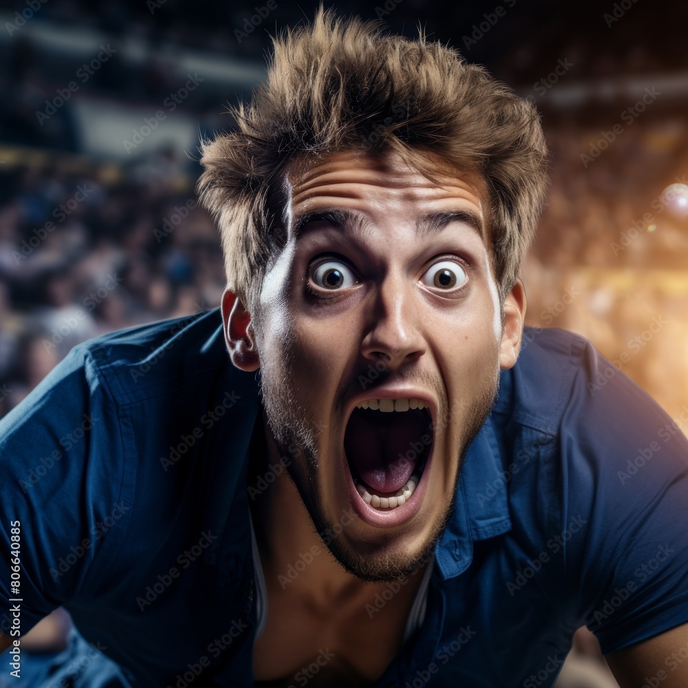 Surprised and shocked expression on man's face Surprised and shocked expression on man's face