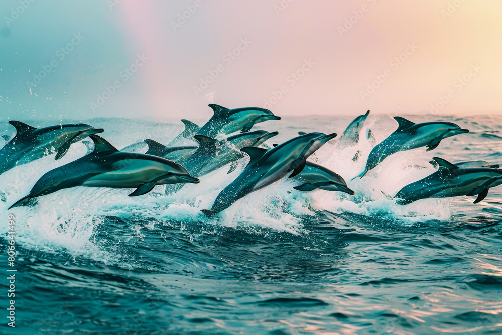 Fototapeta premium dolphins in water