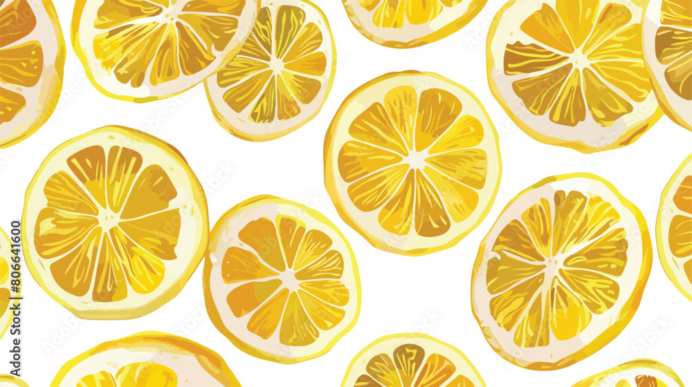 Slice of a lemon pattern Seamless background Vector illustration