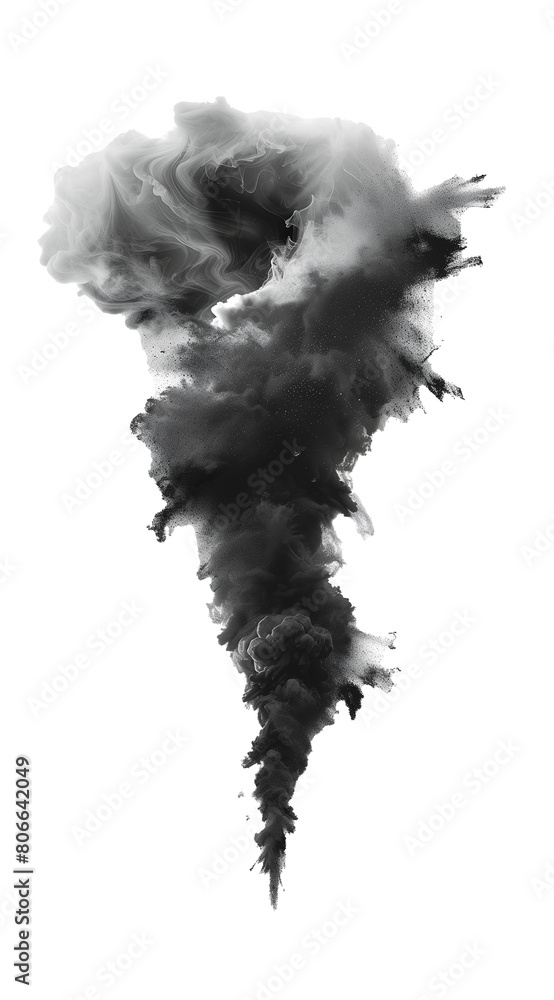 Fototapeta premium Abstract swirling smoke resembling a tornado