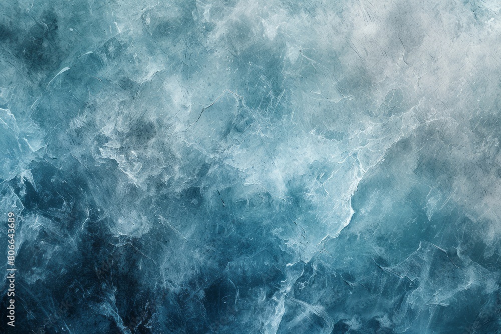 Fototapeta premium The ice is showing its gritty texture, a matte background, chalky aesthetics, nostalgic paintings, post processing, and icepunk aesthetics.