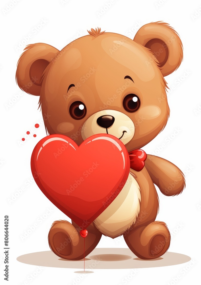 Obraz premium cute teddy bear holding a heart