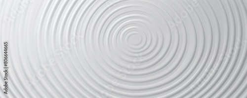 Gray thin concentric rings or circles fading out background wallpaper banner flat lay top view from above on white background with copy space blank 