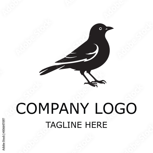 bird black silhouette design logo illustration 