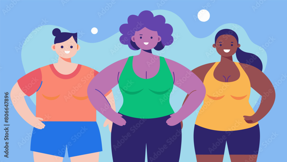 A post discussing the representation of all body types in the fitness industry and the need for inclusivity and diversity.. Vector illustration