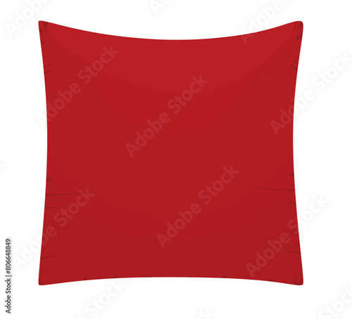 Red square pillow. vector illustration
