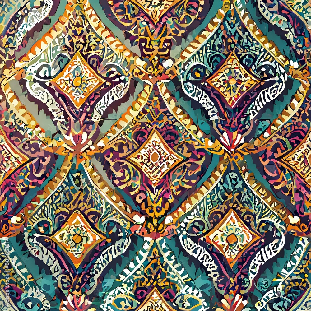 Seamless pattern thai pattern on the wall