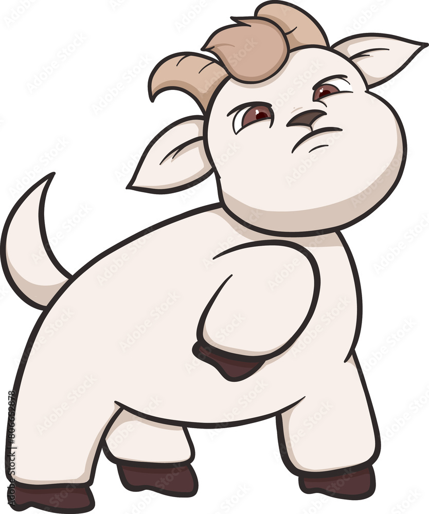 Fototapeta premium cute goat cartoon