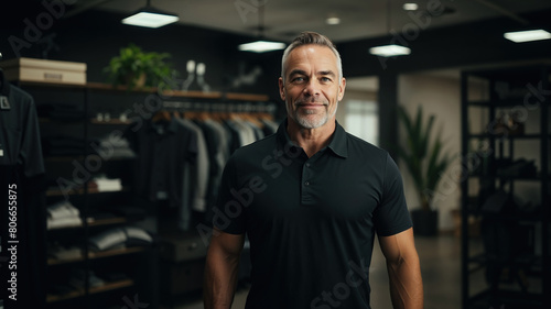 Confident male entrepreneur in modern boutique