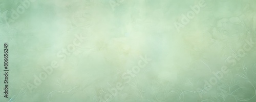 Green soft pastel color background parchment with a thin barely noticeable floral ornament, wallpaper copy space, vintage design blank copyspace
