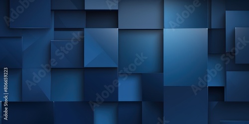 Indigo color square pattern on banner with shadow abstract indigo geometric background with copy space modern minimal concept empty blank 