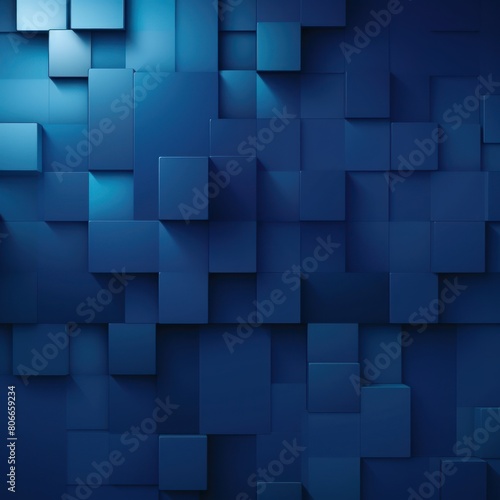 Indigo color square pattern on banner with shadow abstract indigo geometric background with copy space modern minimal concept empty blank 