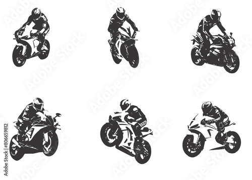superbike racing motorcycle with a white background