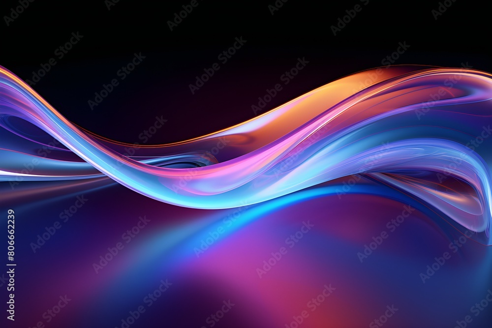 Obraz premium Abstract neon geometric lines design element. Colorful horizontal striped background. 3d illustration , generated by AI