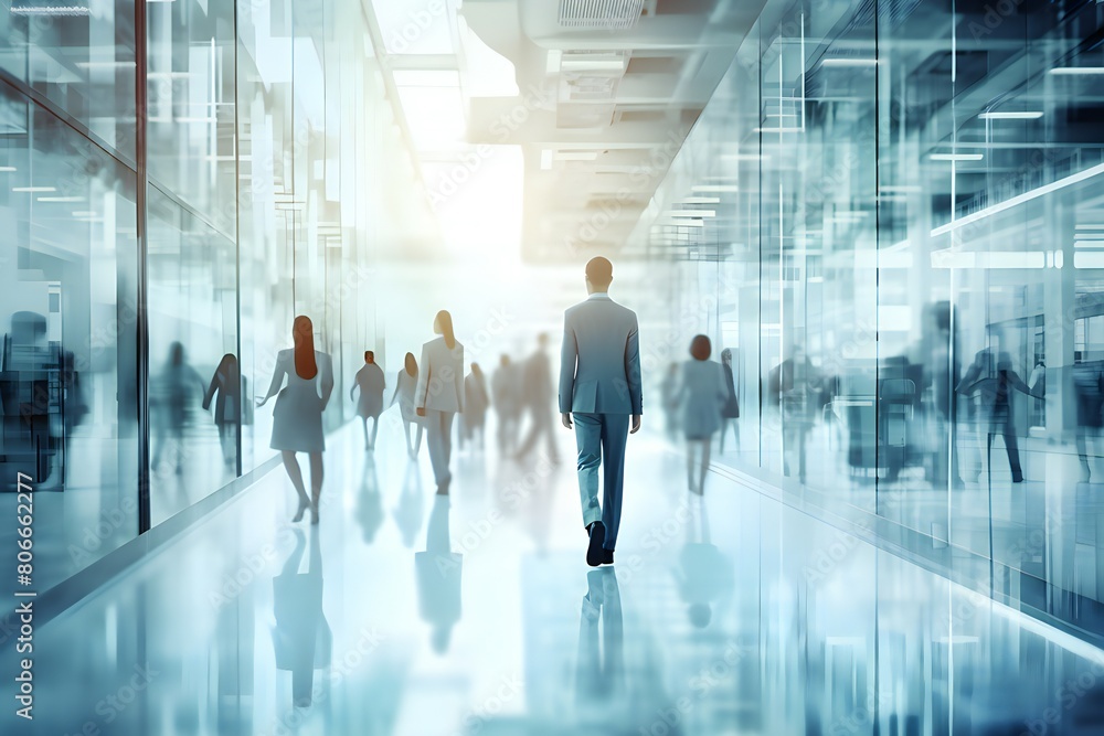 motion effect, silhouettes of office workers moving, generated by AI motion effect, silhouettes of office workers moving, generated by AI