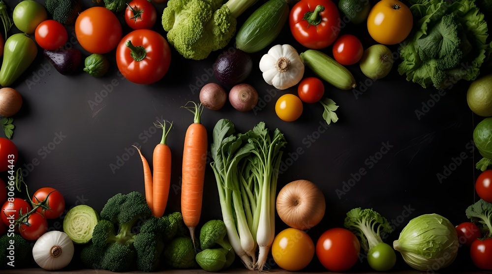 Food background with assortment of fresh organic Food background with assortment of fresh organic