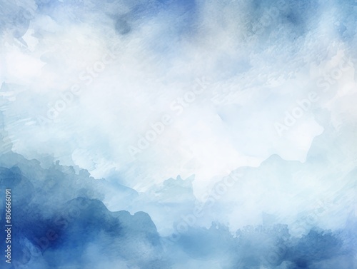 Indigo watercolor and white gradient abstract winter background light cold copy space design blank greeting form blank copyspace for design text photo 