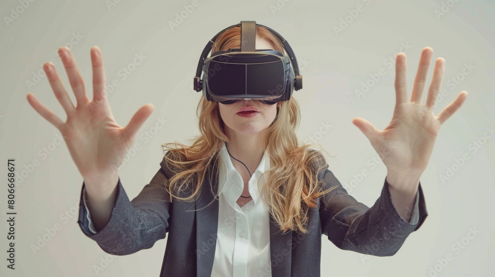 Woman Experiencing Virtual Reality Woman Experiencing Virtual Reality