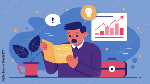 A man hears a radio segment about recent stock market fluctuations and by the time he reads articles and watches news coverage about it he becomes.
