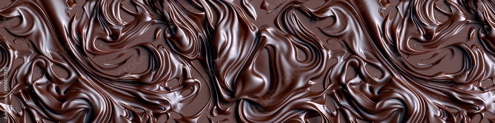 A seamless pattern of chocolate liquid texture, showcasing the intricate swirls and textures characteristic of reallife melted chocolate. The background is a rich brown color with detailed lines A seamless pattern of chocolate liquid texture, showcasing the intricate swirls and textures characteristic of reallife melted chocolate. The background is a rich brown color with detailed lines
