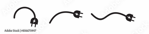 set of electric wires vector illustration